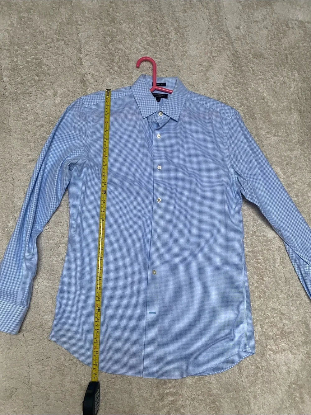 Banana Republic Men's Grant Fit Blue Gingham Check Button Down Shirt Medium